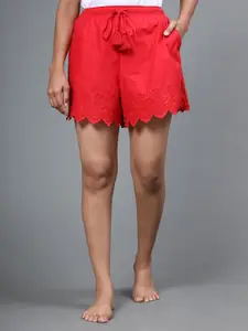BStories Women Red Lounge Shorts