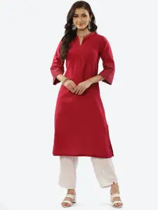 Biba Women Pink Thread Work Kurta