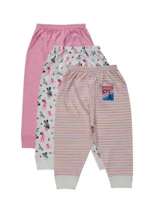 Bodycare Kids Girls Set Of 3 Assorted Minnie & Friends Printed Cotton Lounge Pants