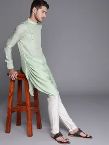 Manyavar Men Solid Asymmetric Kurta with Pyjamas