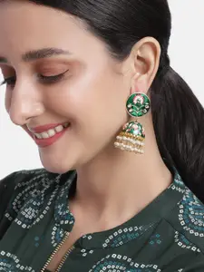 Peora Gold-Plated Dome Shaped Jhumkas Earrings