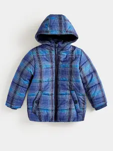 mothercare Boys Checked Hooded Padded Jacket