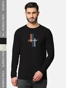 BULLMER Pack Of 2 Men Printed Hooded Cotton Sweatshirt