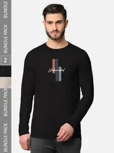 BULLMER Pack Of 2 Men Printed Hooded Cotton Sweatshirt