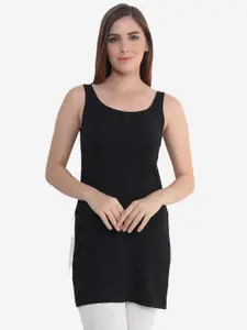 Beau Design Women Black Solid Longline Camisoles