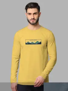 BULLMER BULLMER Men Pack of 2 Grey & Mustard Yellow Long Sleeves T-shirt