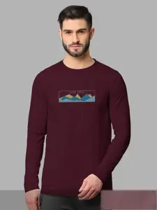 BULLMER BULLMER Men Pack of 2 Taupe & Burgundy Long Sleeves T-shirt