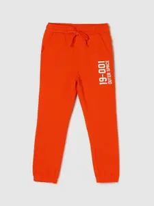 Max Boys Rust Coral Solid Pure Cotton Joggers