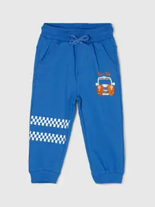 max Infant Boys Blue Solid Pure Cotton Joggers