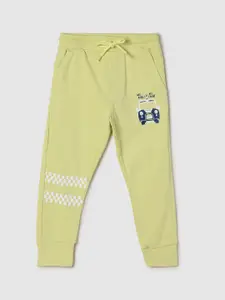 max Boys Yellow Solid Pure Cotton Joggers
