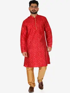 Pro-Ethic STYLE DEVELOPER Men Printed Pure Silk Kurta with Pyjamas