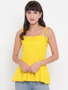 Aawari Yellow Smocked Top