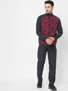 Sweet Dreams Men Navy Blue Printed Full Sleeves Fleece Tracksuit