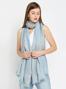 Cloth Haus India Women Blue Design Brocade Scarf
