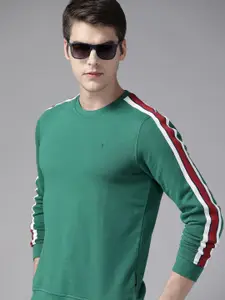 Van Heusen Men Green Round Neck Knitted Sweatshirt