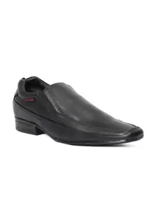 Red Chief Men Black Solid Formal Leather Slip-Ons