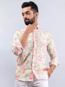 Tistabene Men Pink Floral Printed Casual Shirt