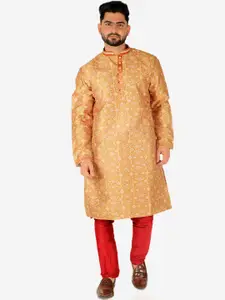 Pro-Ethic STYLE DEVELOPER Men Floral Printed Kurta with Churidar