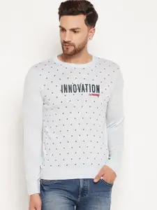 Duke Men Blue & White Printed Pullover