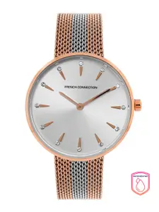 French Connection Women Silver-Toned Dial & Silver Toned  Analogue Watch FCL22-E-Silver
