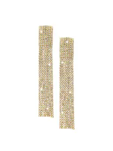 Shining Jewel - By Shivansh Gold-Toned Contemporary Drop Earrings