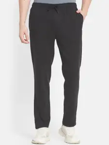 Octave Men Black Solid Cotton Track Pants