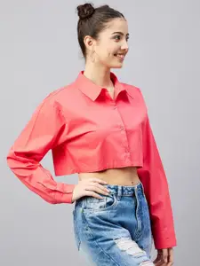 CHIMPAAANZEE Women Pink Relaxed Casual Shirt