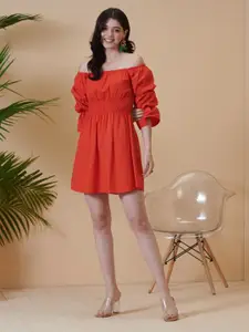 Style Island Red Off-Shoulder Dress
