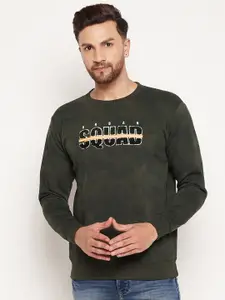 Duke Men Green Printed Sweatshirt