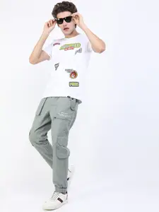 HIGHLANDER Men White Printed Slim Fit T-shirt