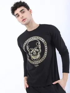 HIGHLANDER Men Black Printed Slim Fit T-shirt