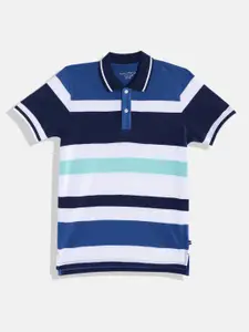 Nautica Boys Pure Cotton Striped Polo Collar T-shirt