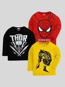 KUCHIPOO Boys Pack of 3 Spider-Man Printed T-shirt