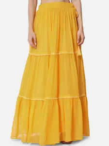 studio rasa Women Yellow Solid Flared Skirts