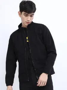 HIGHLANDER Men Black Solid Tailored Jacket