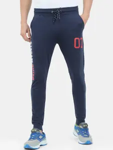ARDEUR Men Navy Blue Solid Slim Fit Joggers