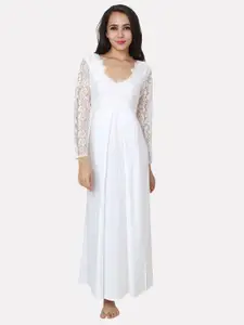 PATRORNA White Maxi Nightdress