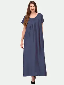 PATRORNA Women Blue Maxi Nightdress