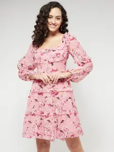 MAGRE Pink Floral Georgette Dress