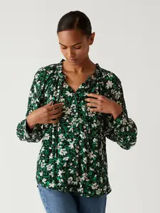 Marks & Spencer Women Green Floral Printed Casual Shirt