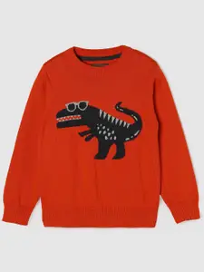 max Boys Red & Black Printed Pure Cotton Sweatshirt