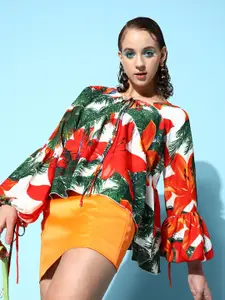 Berrylush Beautiful White Tropical Resort Wear Top