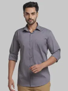 Park Avenue Men Grey Slim Fit Organic Cotton Casual Shirt