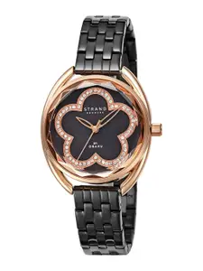 STRAND BY OBAKU Women Black Dial & Textured Straps Analogue Watch S734LXVBSB