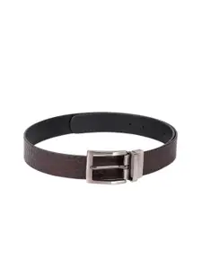 Hidesign Men Brown & Black Textured Reversible Leather Belt