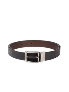 Hidesign Men Black & Brown Textured Reversible Leather Belt