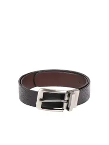 Hidesign Men Black & Brown Textured Reversible Leather Belt