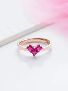 Zavya Women Stone Studded Sterling Silver Adjustable Finger Ring