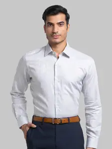 Raymond Men Grey Solid Pure Cotton Casual Shirt