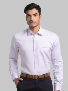 Raymond Men Violet Solid Pure Cotton Casual Shirt